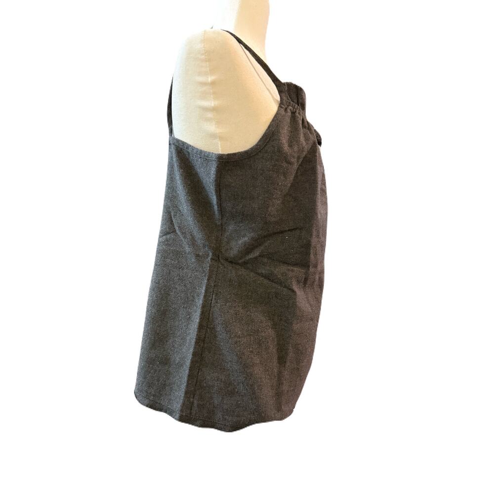 Eileen Fisher CHARCOAL Wool Blend Cami w/shirring Medium. Raw edge hem . - Picture 4 of 7